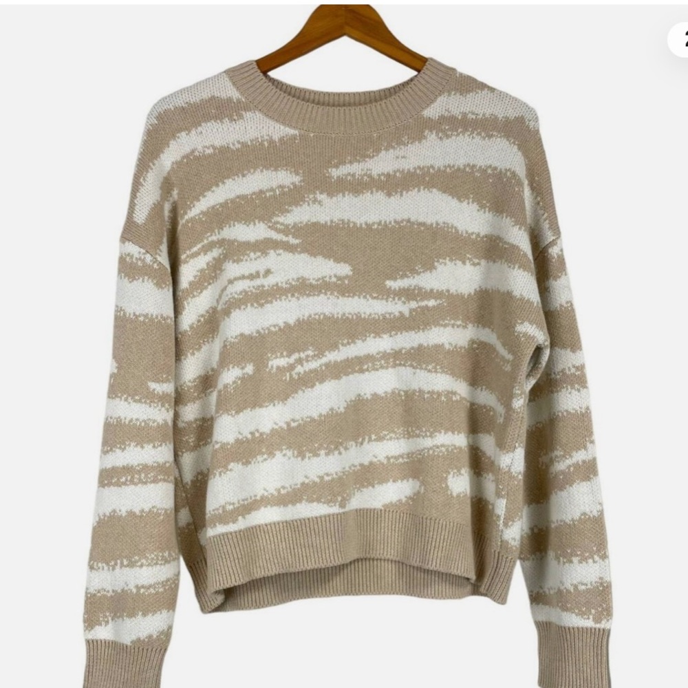 Rails Virgo Camel and Cream Zebra Stripe Sweater